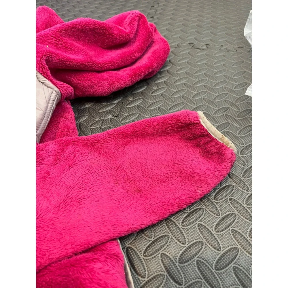 The North Face Fleece Hoodie Girls S 7/8 Pink Full Zip Hooded Jacket